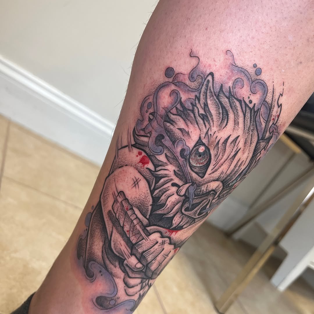 Tattoo by @koryn_tattoo — black_and_grey
