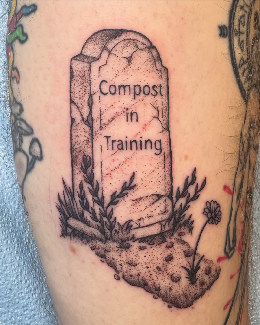 Tattoo by @_tattoosbyshon_ — black_and_grey, lettering_script