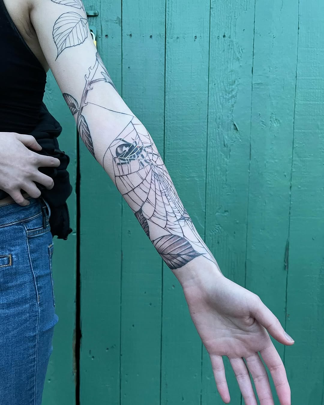 Tattoo by @velvet.snails — black_and_grey, illustrative