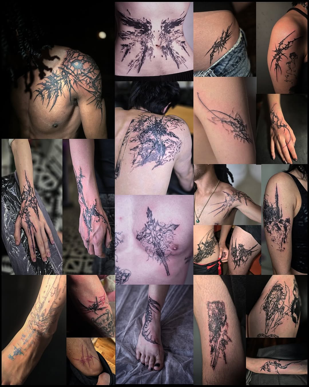 Tattoo by @godxear — blackwork, illustrative