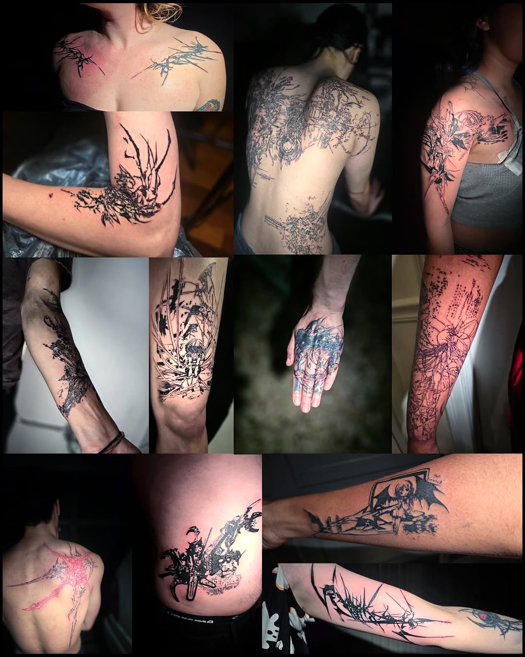 Tattoo by @godxear — blackwork, illustrative