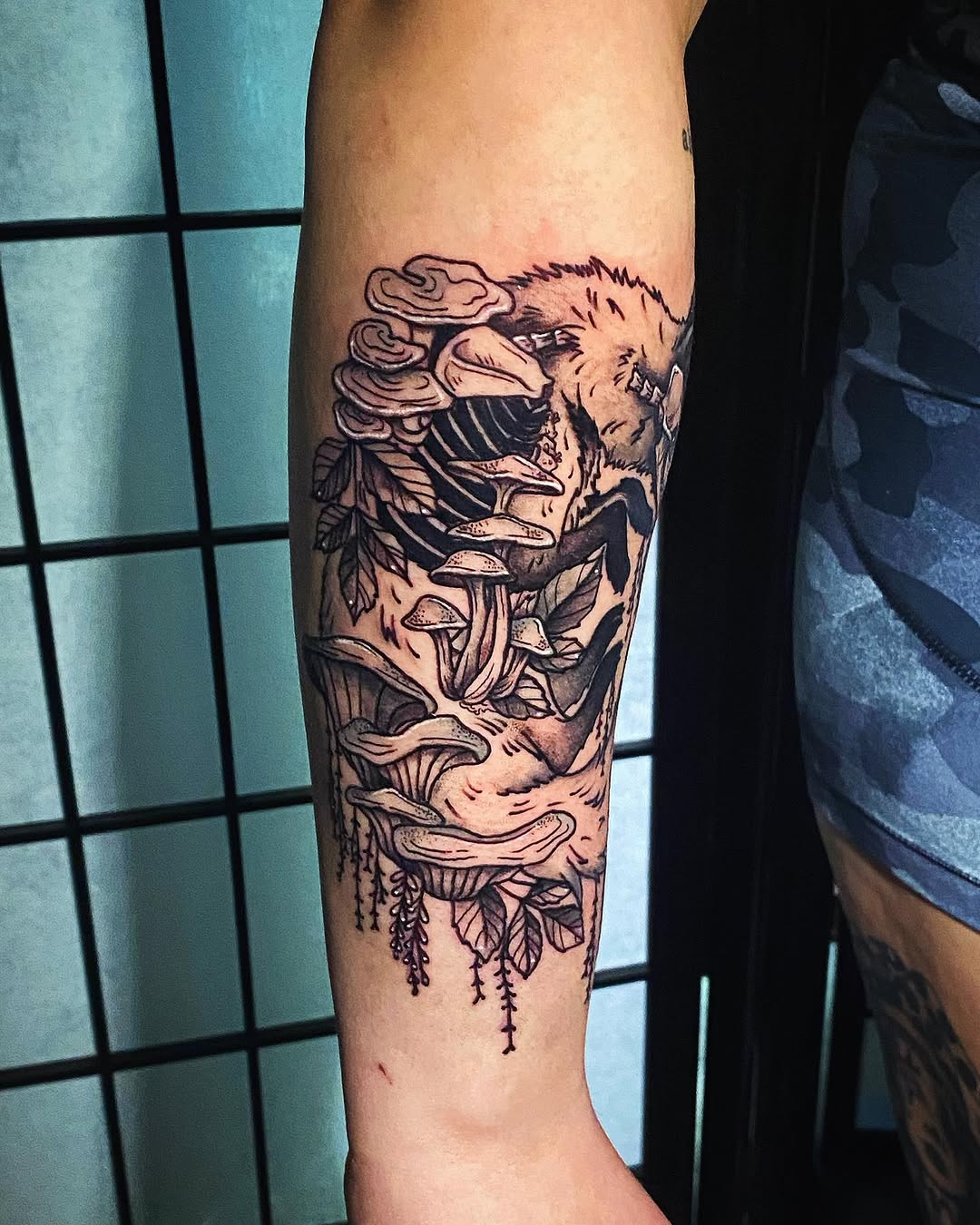 Tattoo by @spookycreature.art โ illustrative, black_and_grey