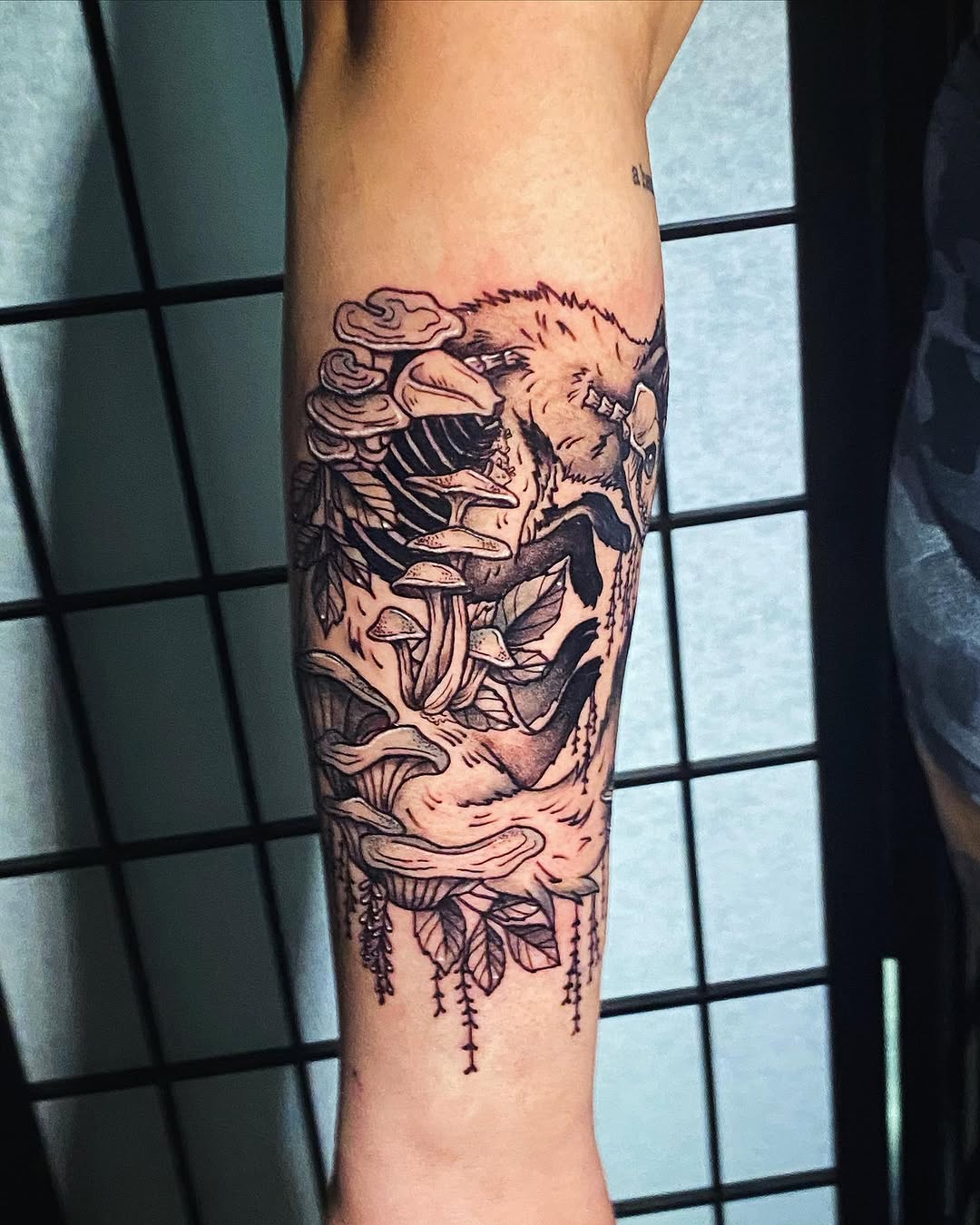 Tattoo by @spookycreature.art โ black_and_grey, illustrative