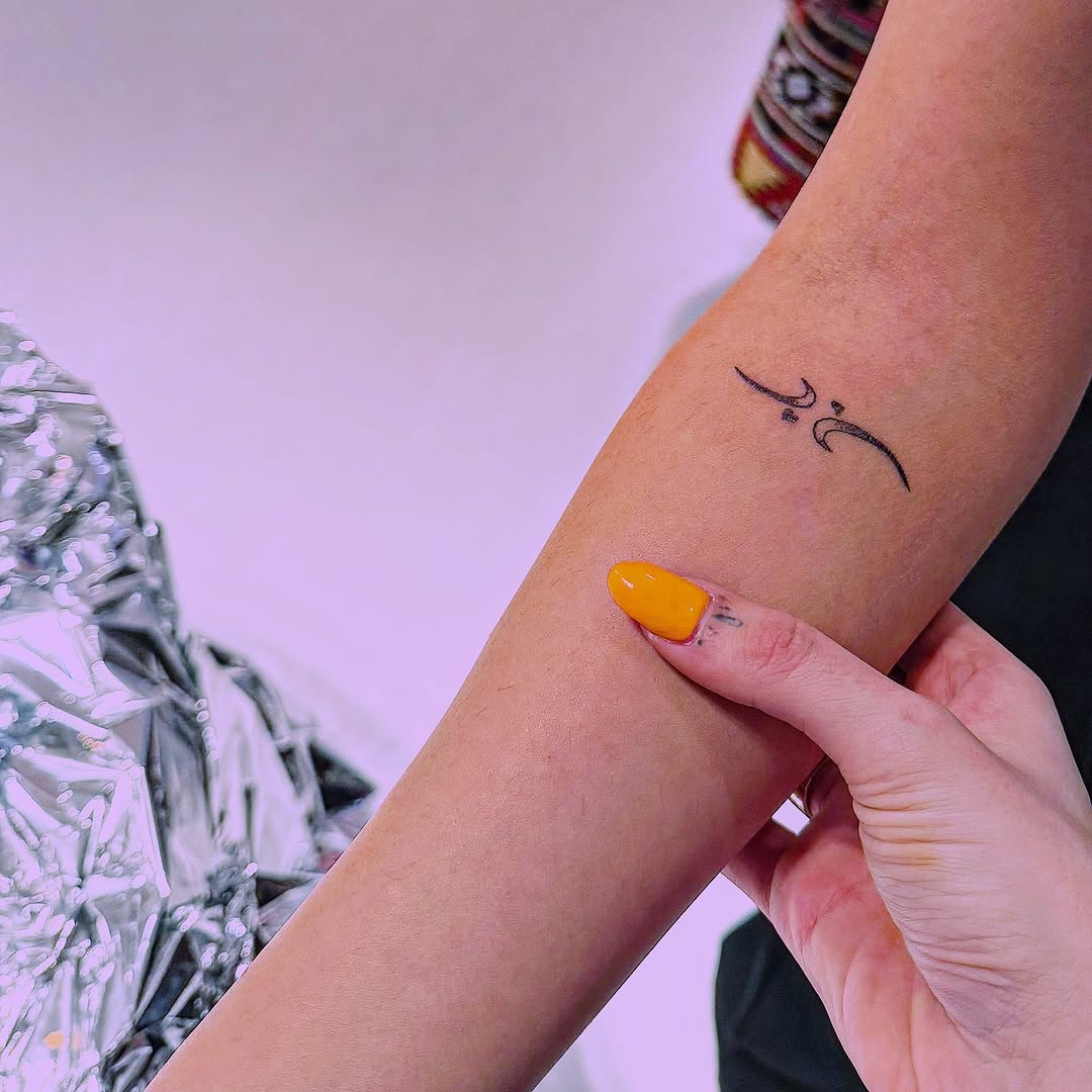 Tattoo by @dontattz — lettering_script, fine_line