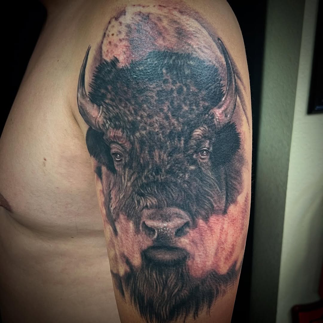 Tattoo by @bobsimmonstattoo — realism, black_and_grey