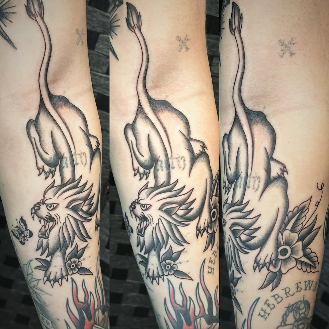 Tattoo by @lobos.ink โ american_traditional, black_and_grey
