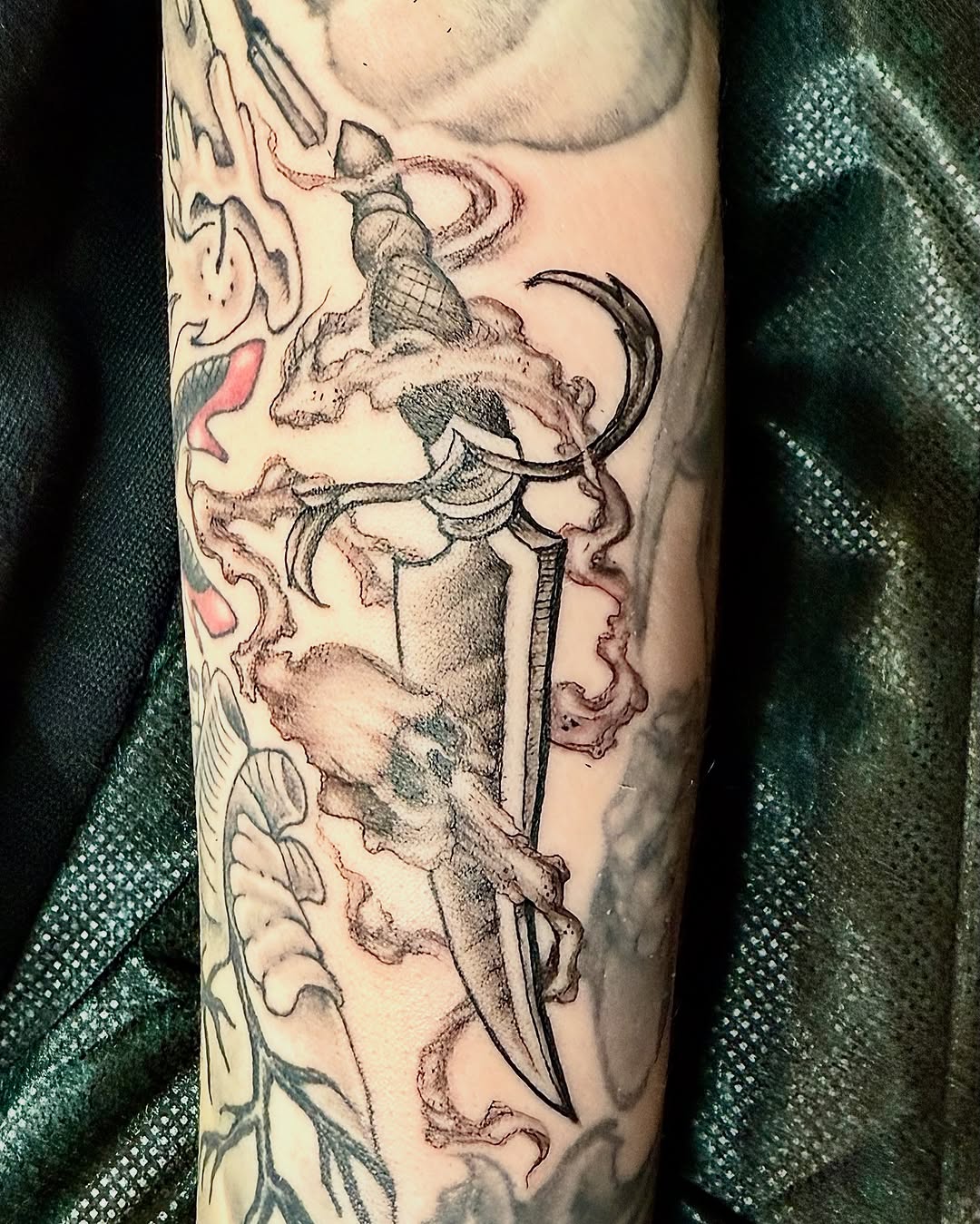 Tattoo by @omaredmisontattooer — black_and_grey, dark_realism