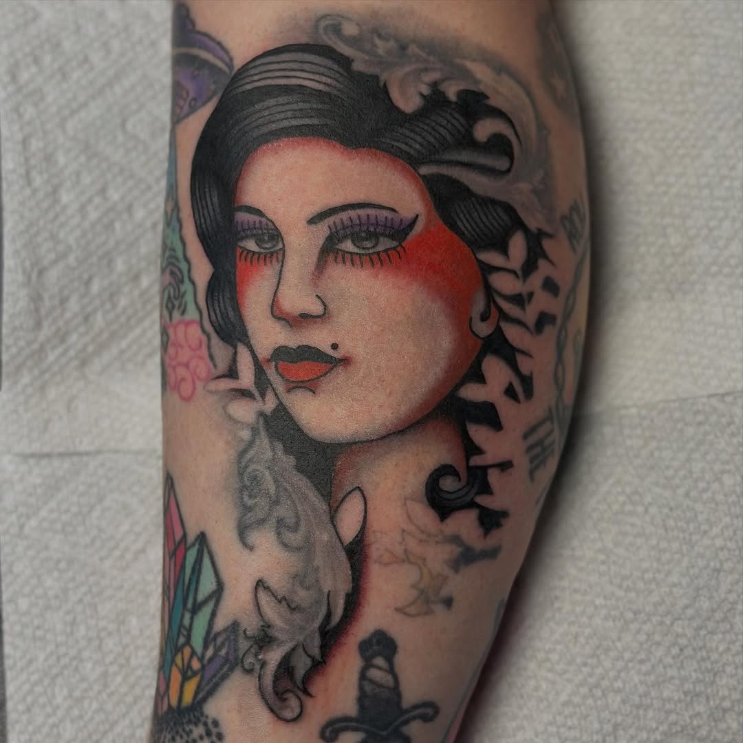 Tattoo by @ryleecoyote — american_traditional, neo_traditional