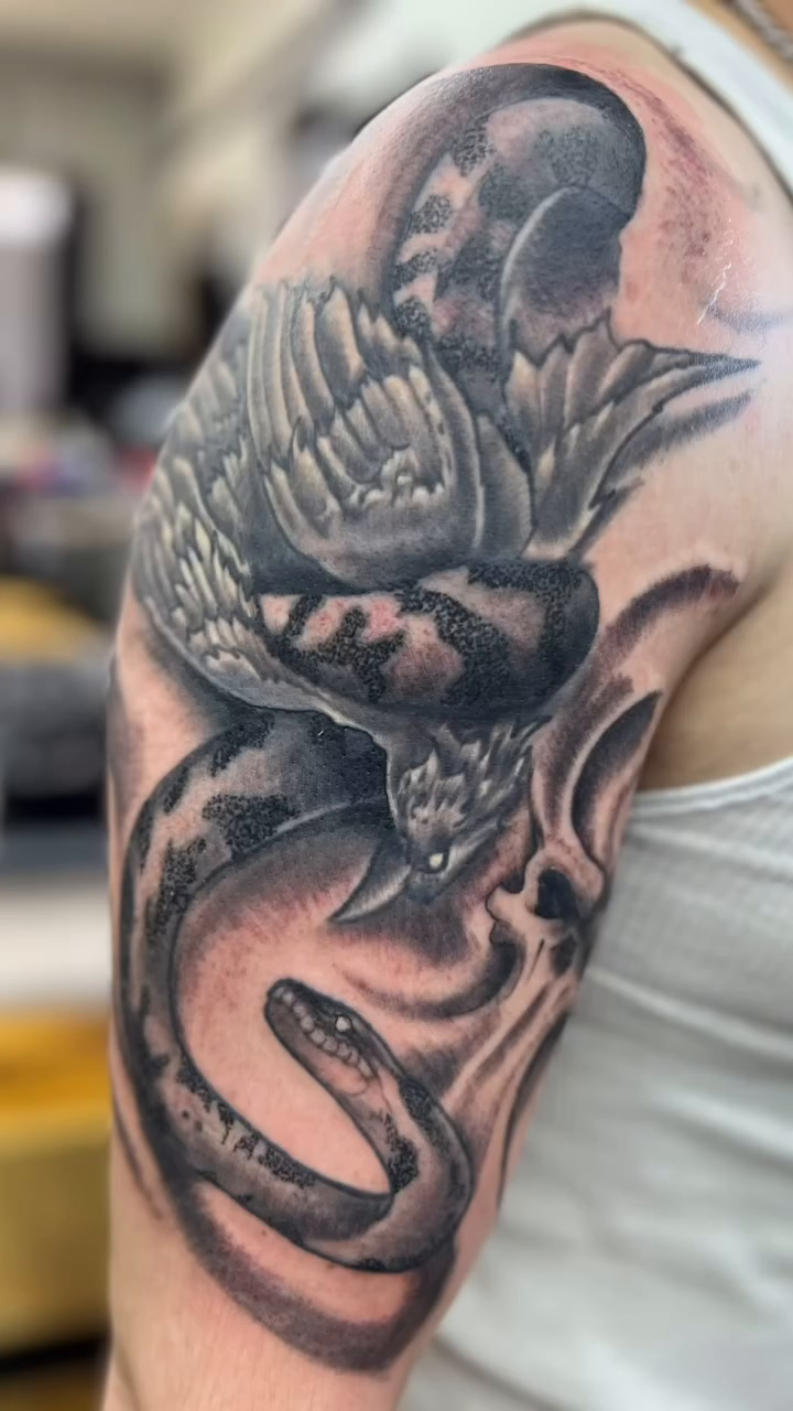 Tattoo by @samson.akers — black_and_grey, realism