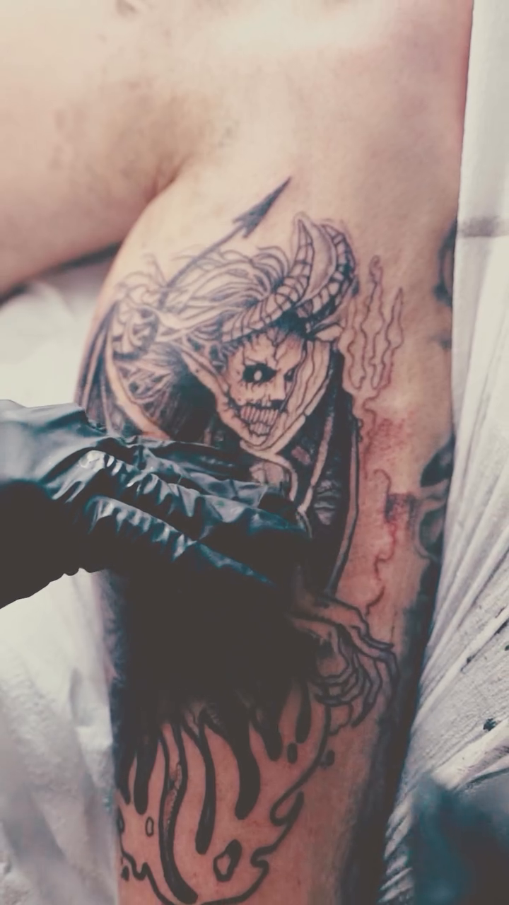 Tattoo by @evolmaliatat — dark_realism, black_and_grey