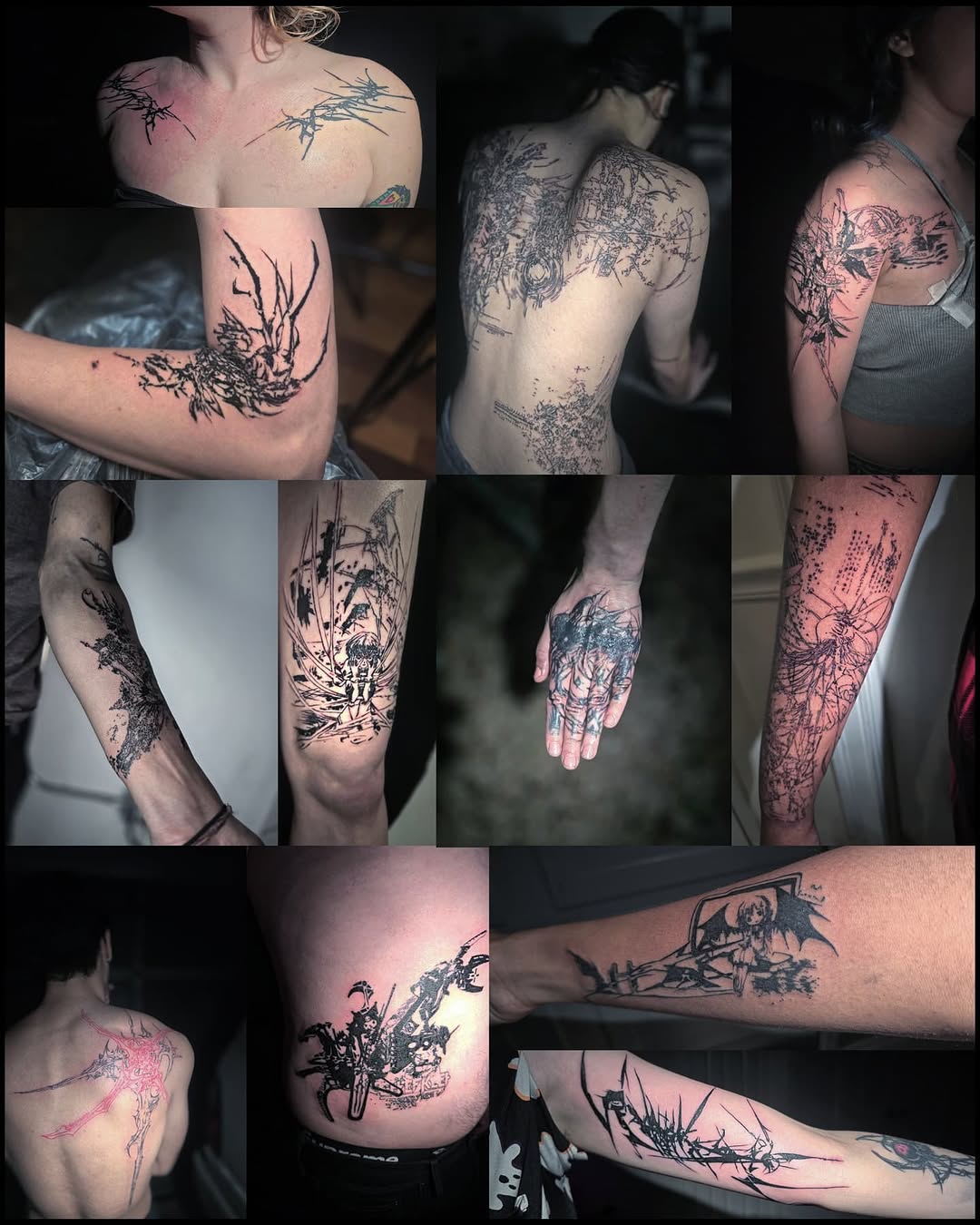 Tattoo by @godxear — blackwork, illustrative