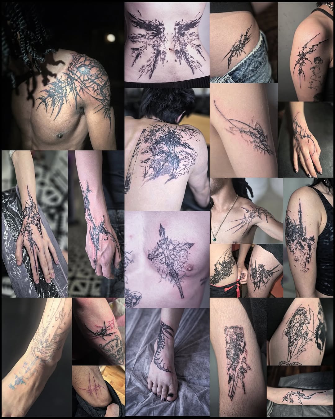 Tattoo by @godxear — blackwork, illustrative