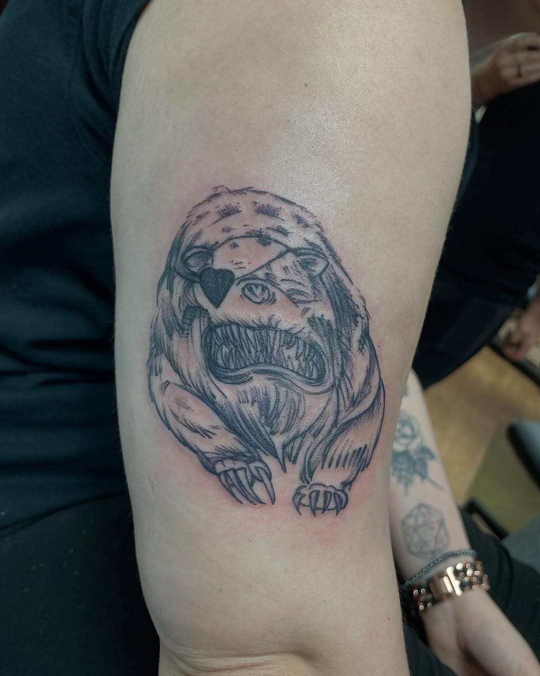 Tattoo by @rae__bies — illustrative, black_and_grey