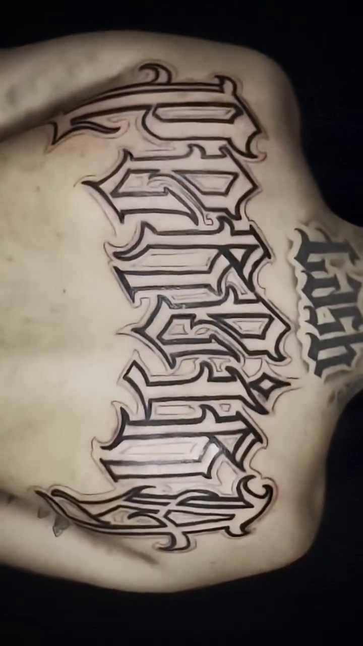 Tattoo by @jettskii_jitt_ — lettering_script, chicano
