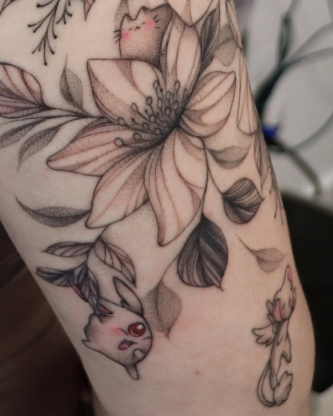 Tattoo by @cats.inks โ fine_line, anime