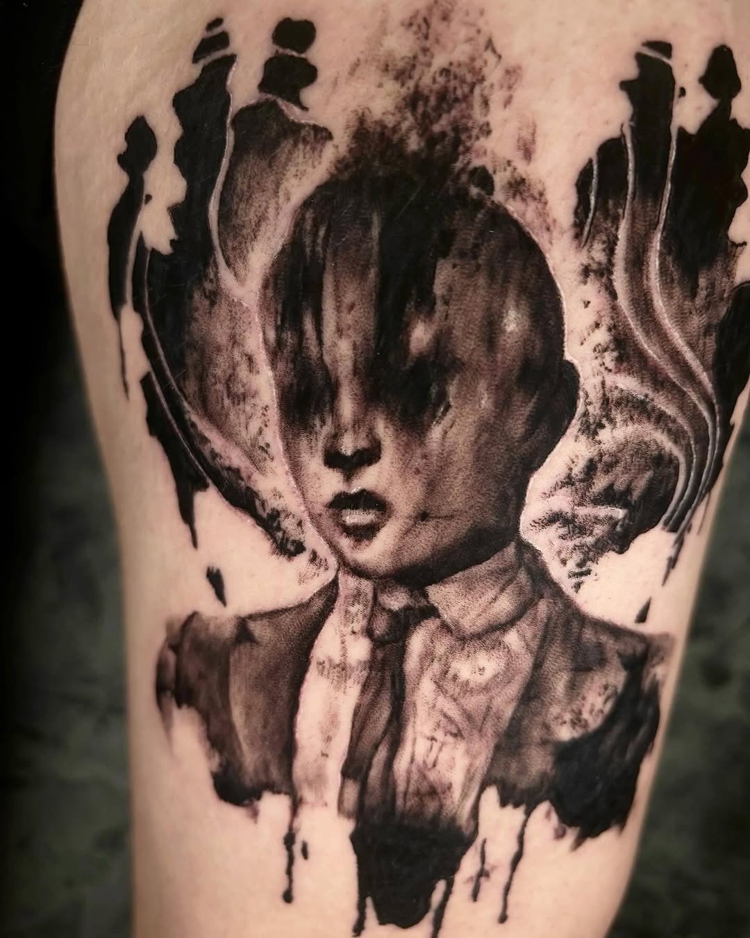 Tattoo by @profound.desires β black_and_grey, dark_realism