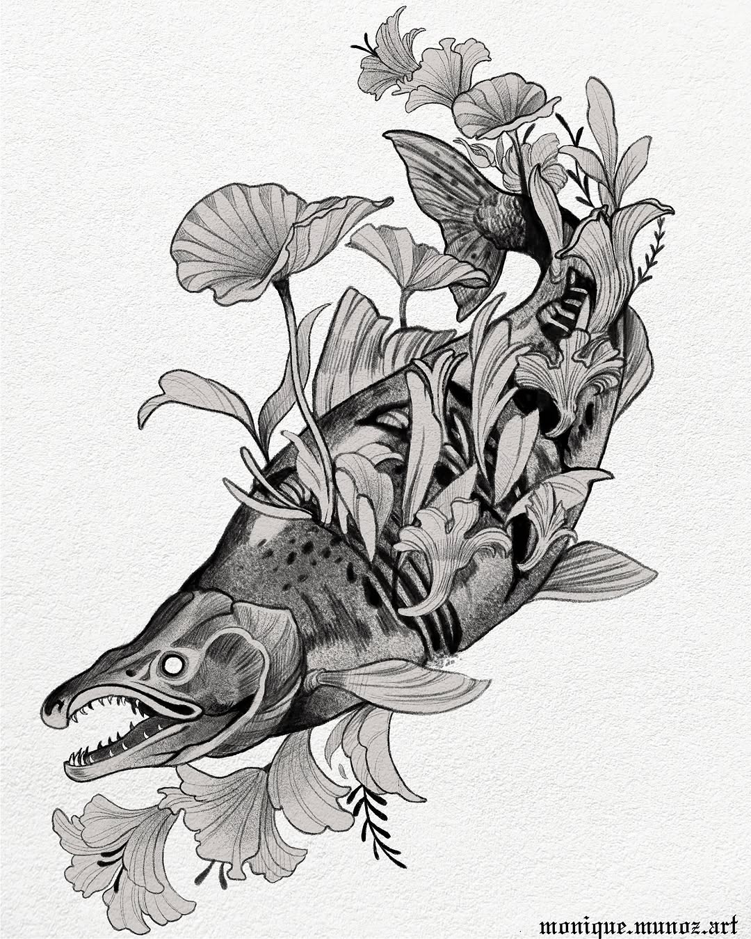 Tattoo by @monique.munoz.art — illustrative, black_and_grey