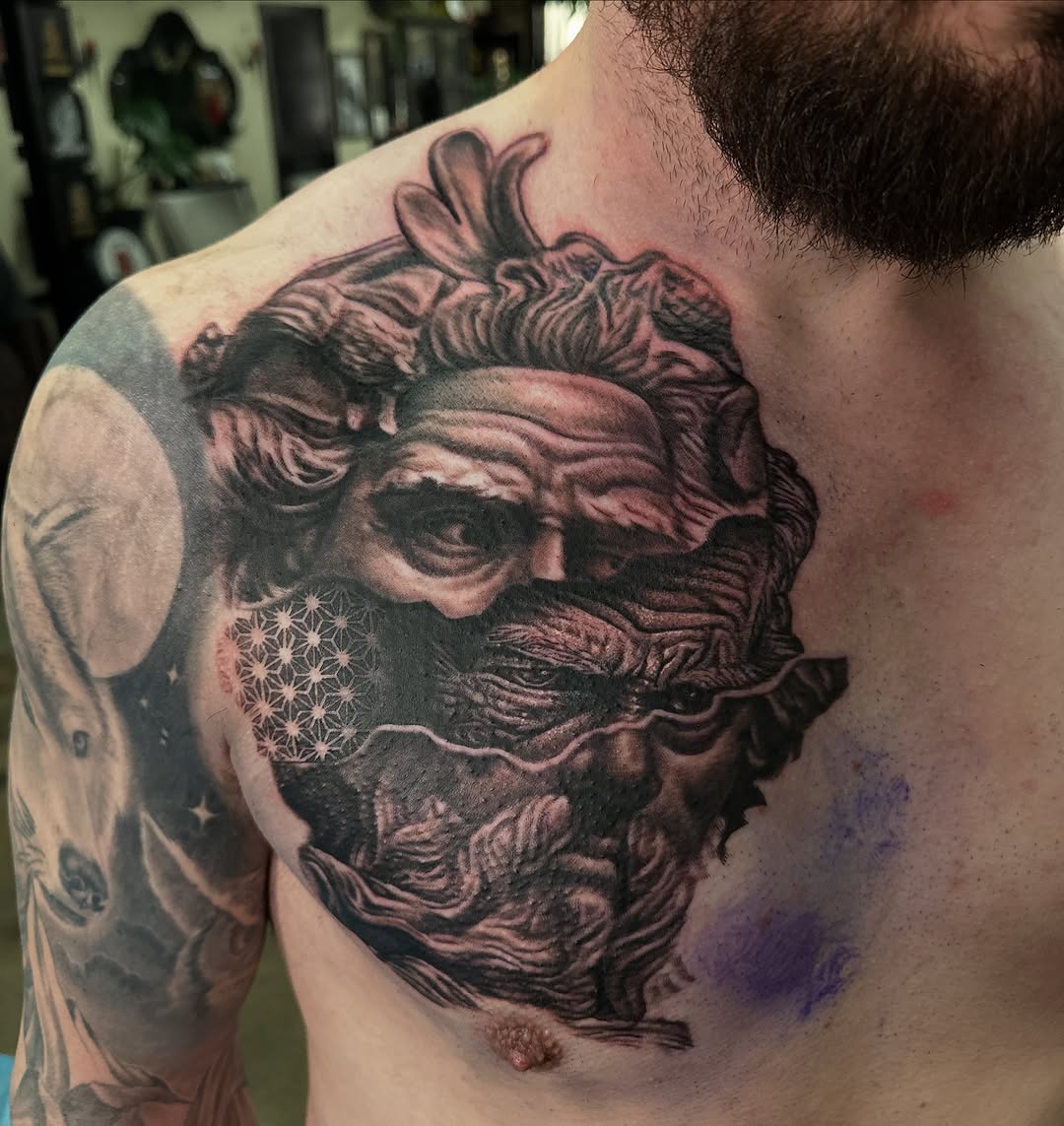 Tattoo by @pyramidofink — realism, black_and_grey