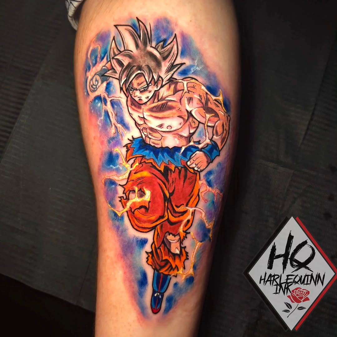Tattoo by @harlequinn_ink — illustrative, anime
