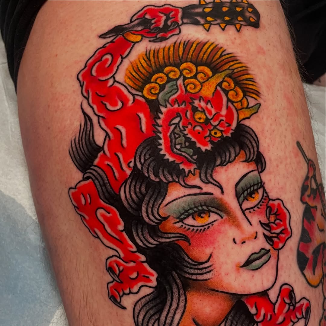 Tattoo by @daveconleytattoo โ neo_traditional, black_and_grey