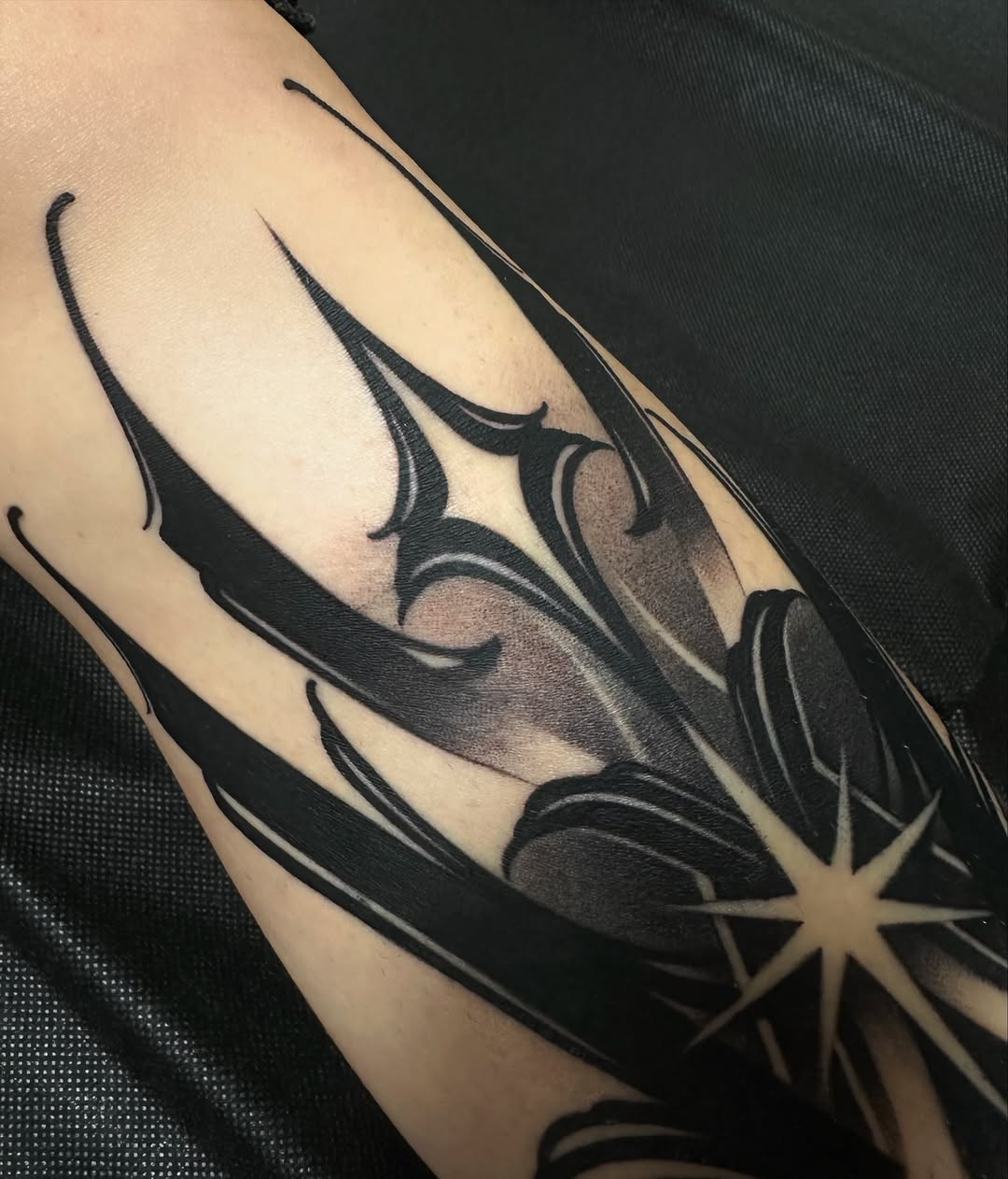Tattoo by @shriekingpossum — blackwork, ornamental