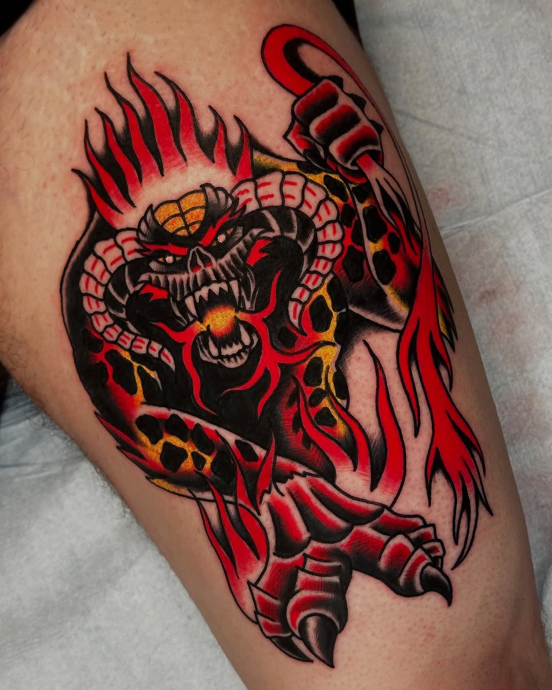 Tattoo by @spenceytattoos — american_traditional, illustrative
