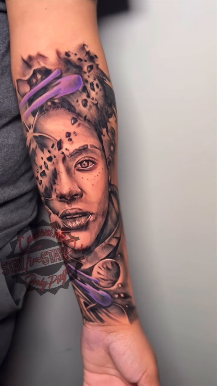 Tattoo by @camoni.nk — realism, black_and_grey