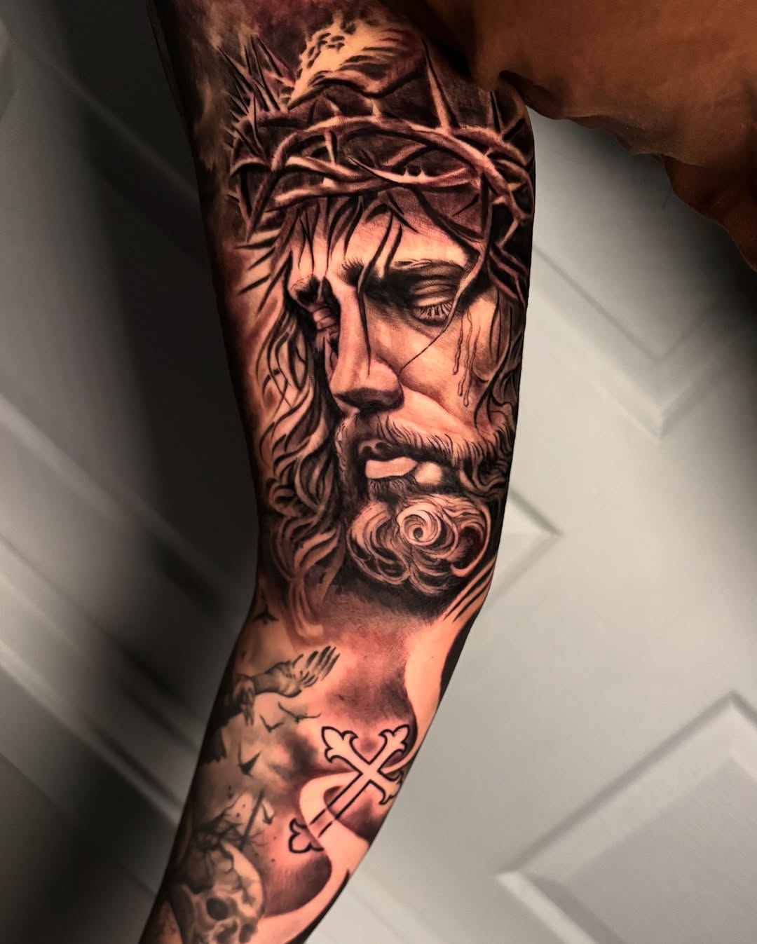 Tattoo by @bon_zippa_tattoos — black_and_grey, realism