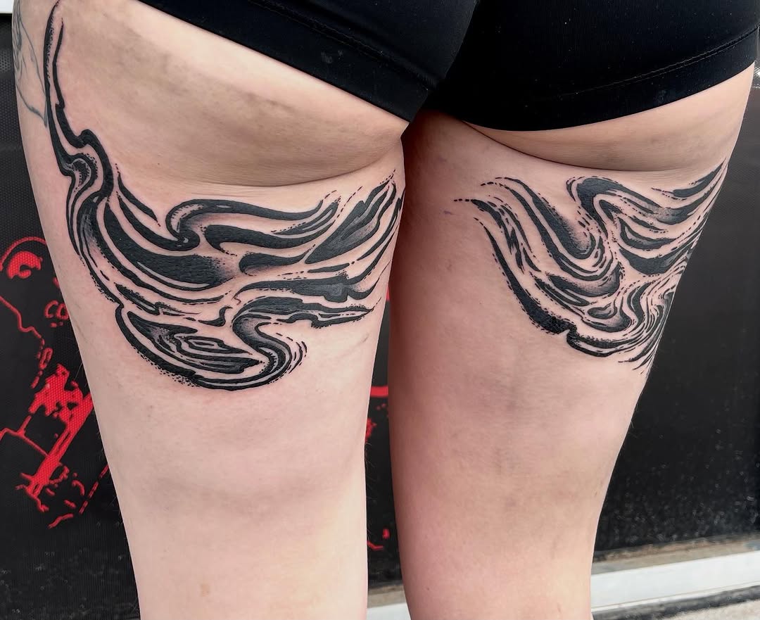 Tattoo by @alandapanda — blackwork