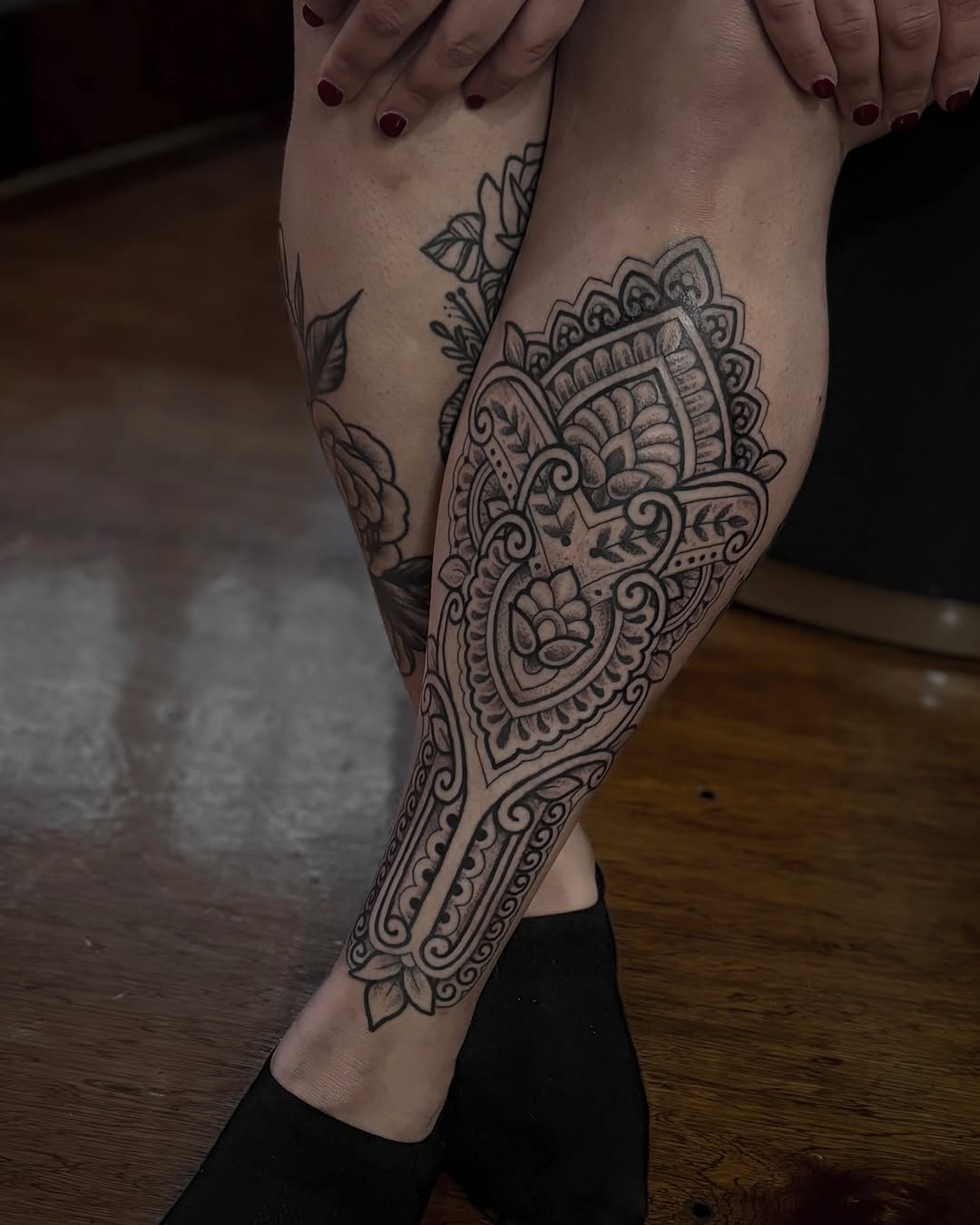 Tattoo by @driftwood.ttt — ornamental, dotwork