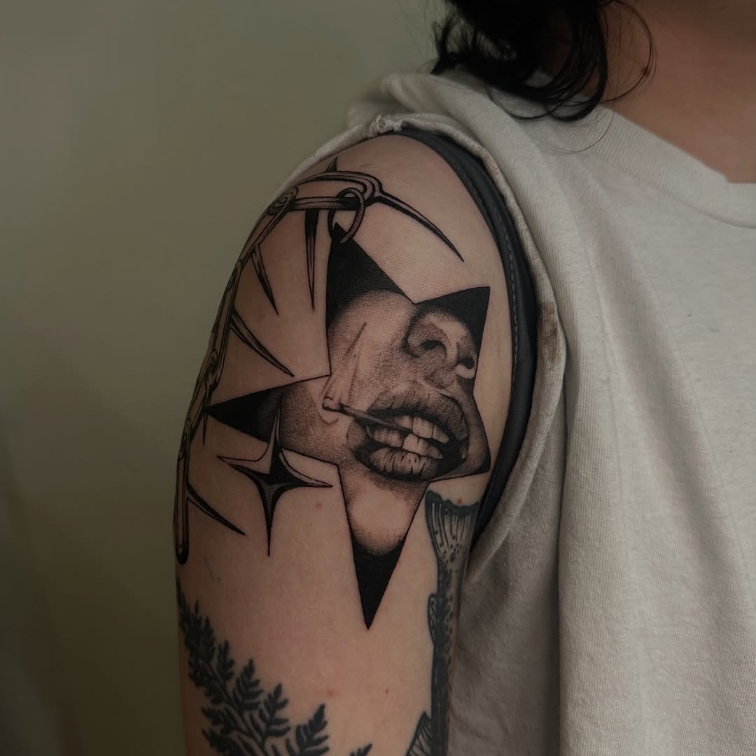 Tattoo by @artdrastic — blackwork, illustrative