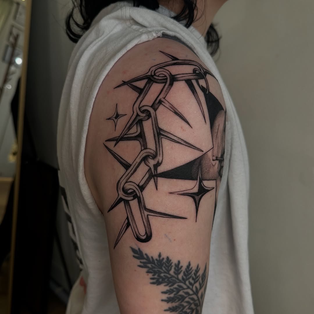 Tattoo by @artdrastic — illustrative, blackwork