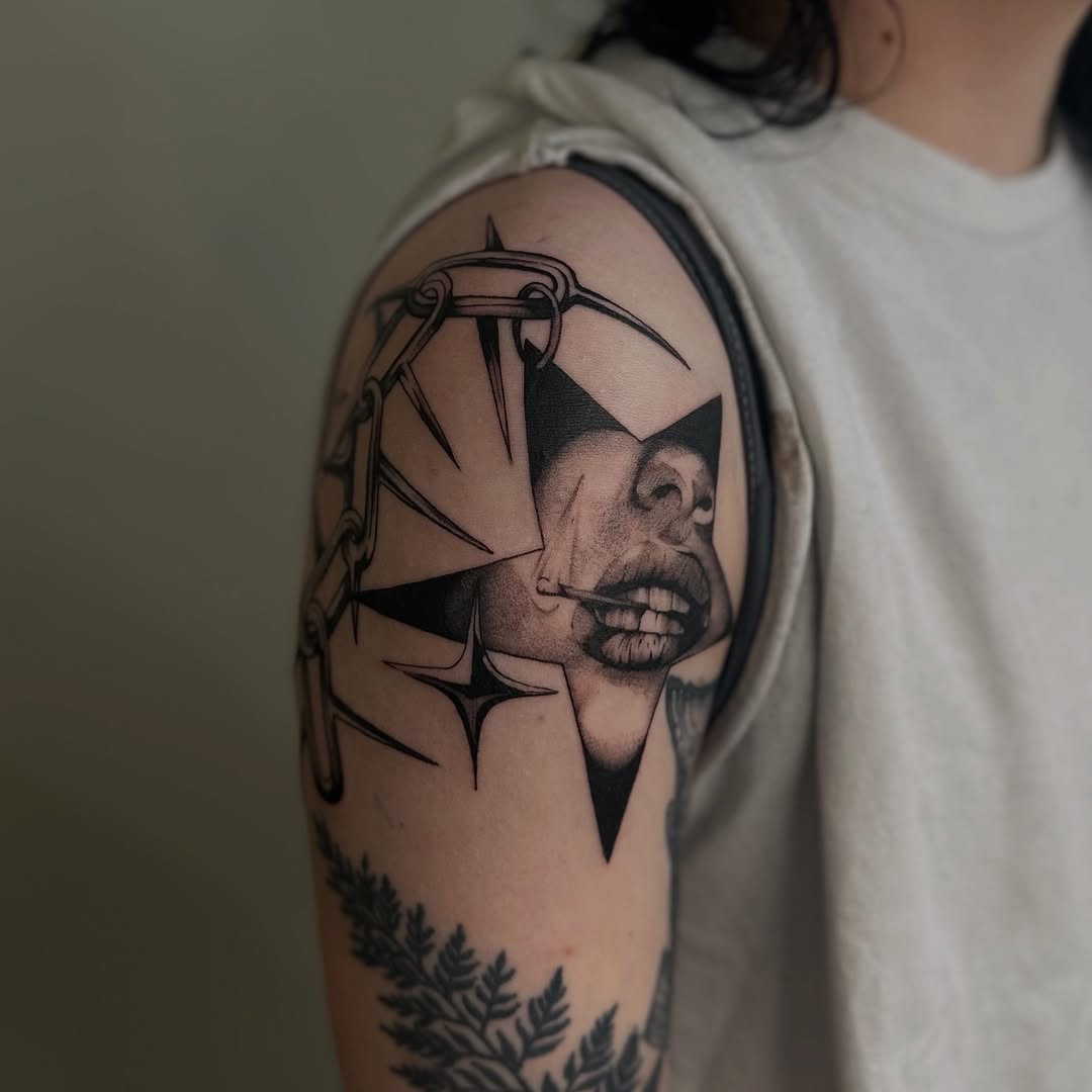 Tattoo by @artdrastic — blackwork, illustrative