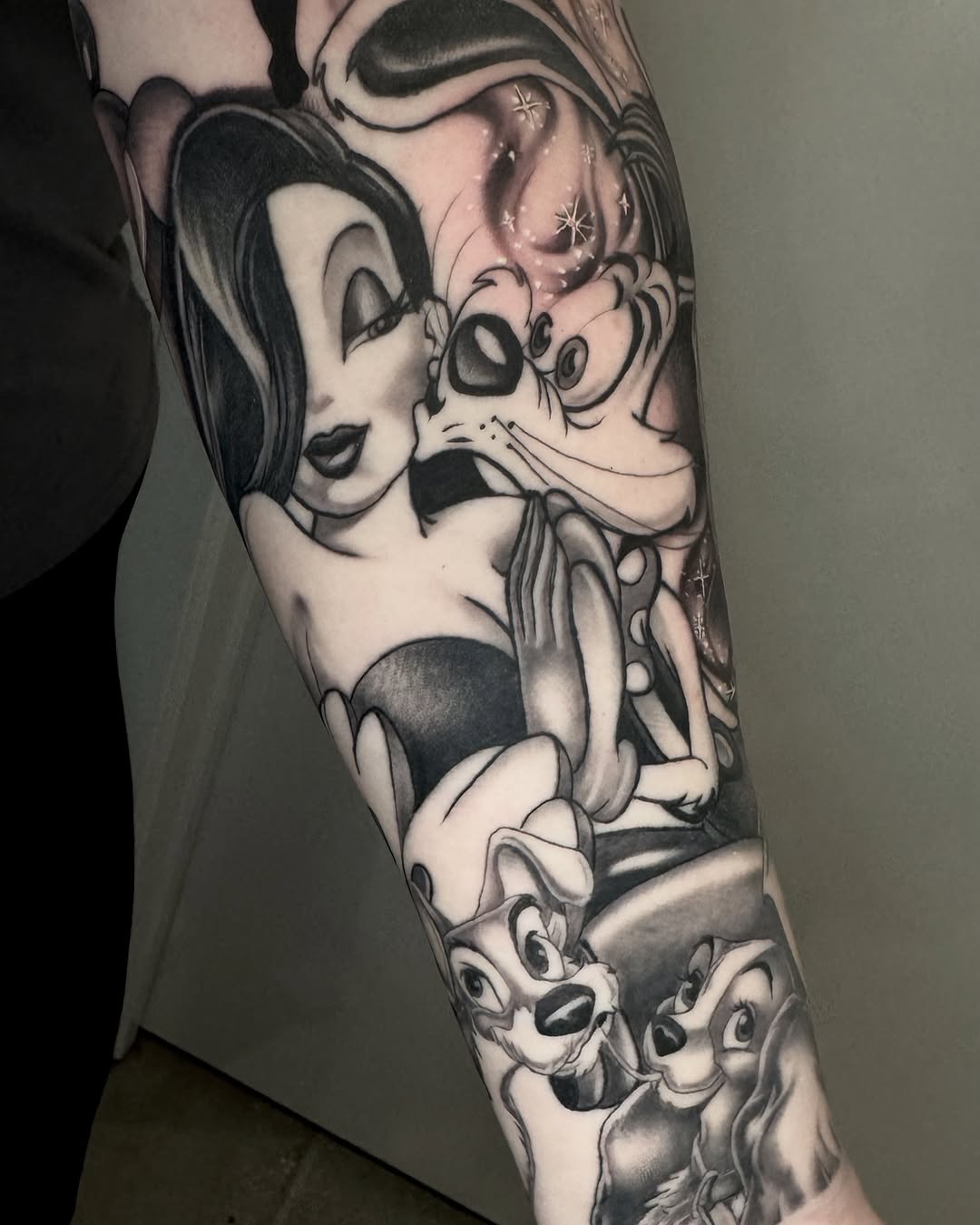 Tattoo by @q_tat2 — new_school, black_and_grey