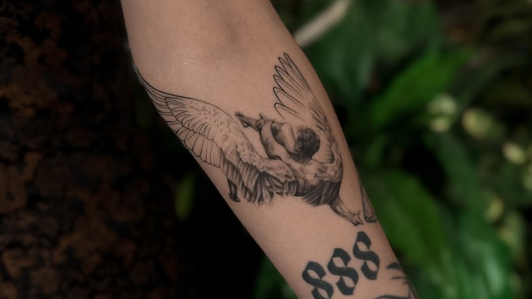 Tattoo by @mourning.tattoos — realism, black_and_grey