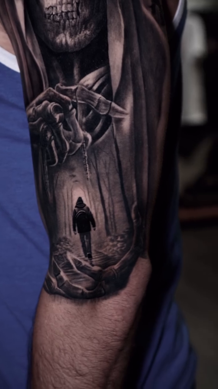 Tattoo by @davidxtattoos — dark_realism, black_and_grey