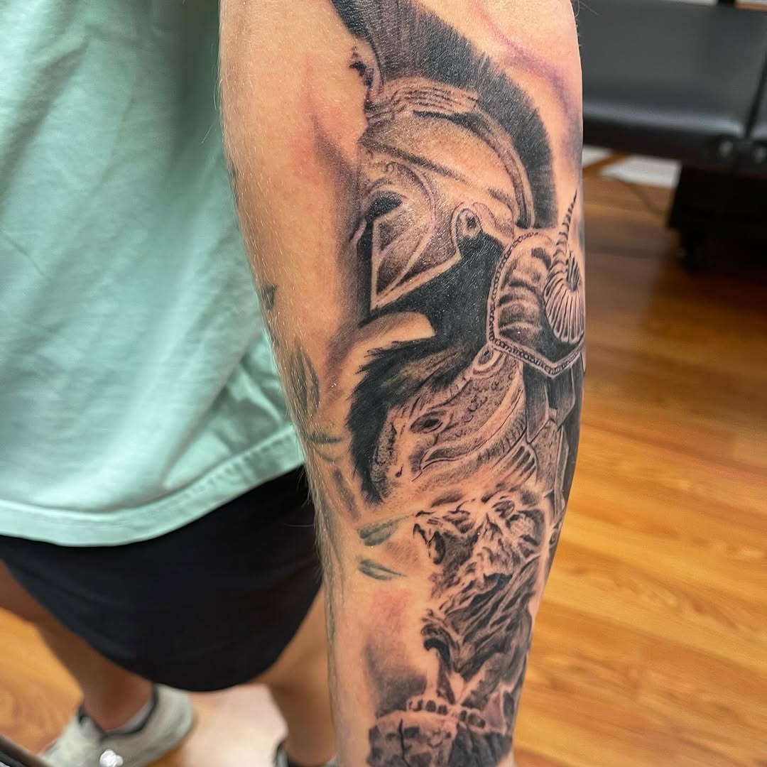 Tattoo by @tobiaztattooz — realism, black_and_grey