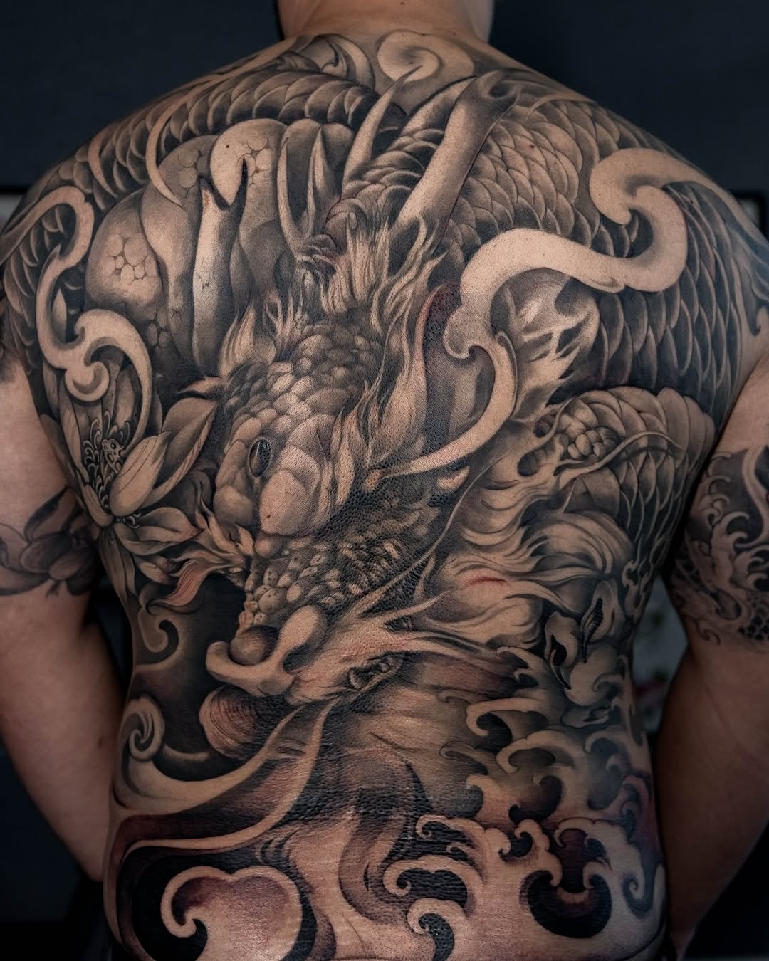 Tattoo by @1kc_laurenbeee β japanese_irezumi, black_and_grey