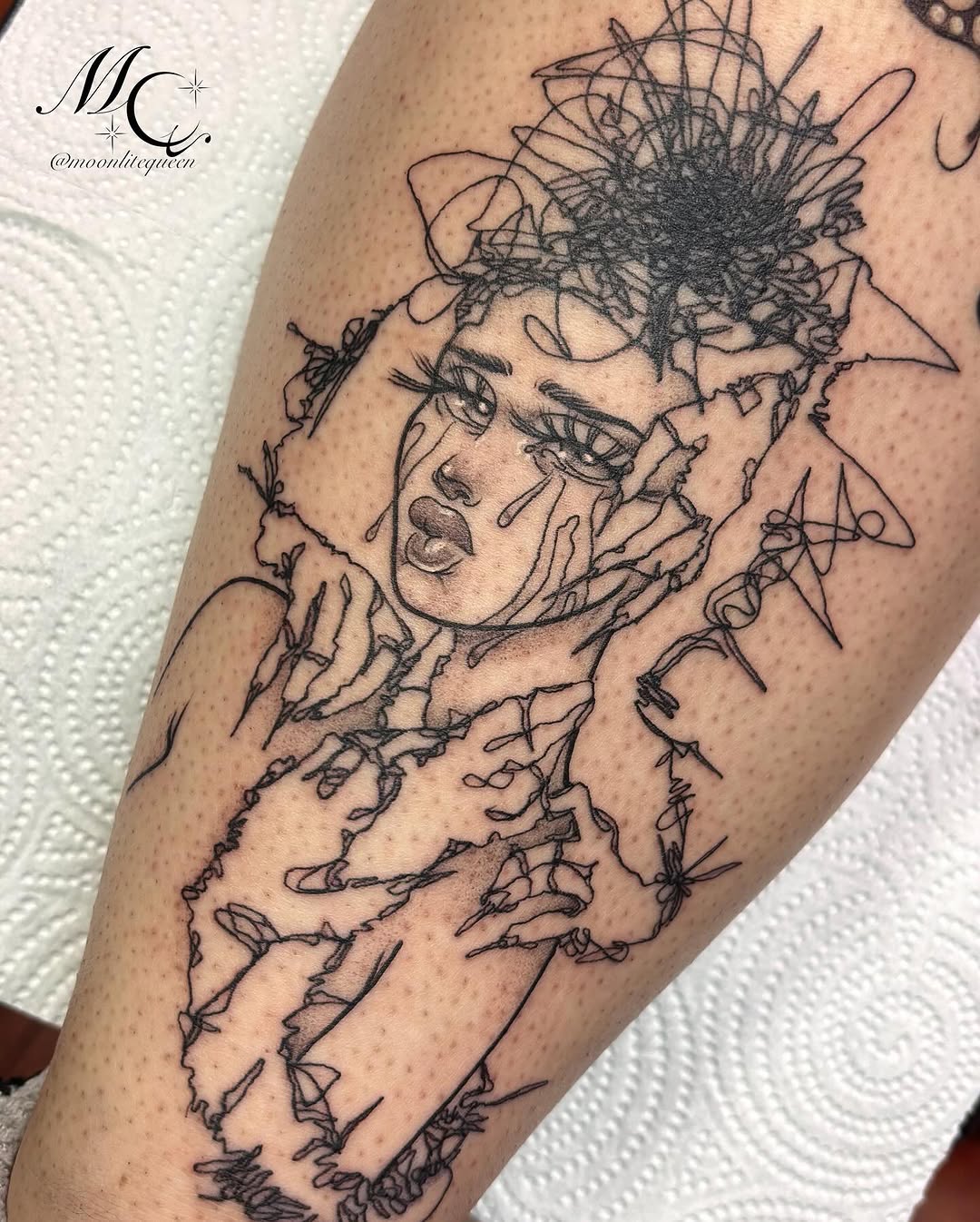 Tattoo by @moonlitequeentattooist — fine_line, illustrative