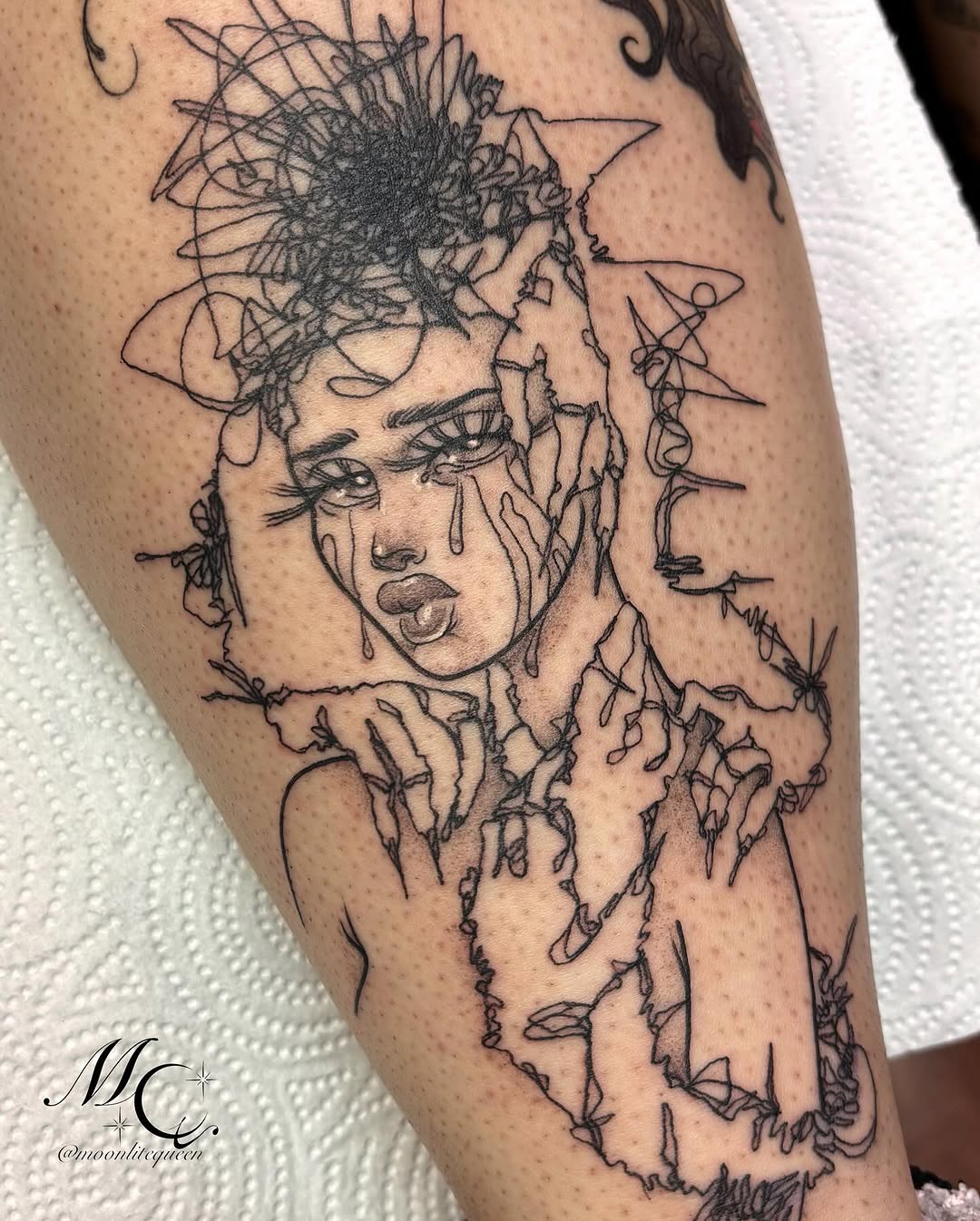Tattoo by @moonlitequeentattooist — fine_line, illustrative