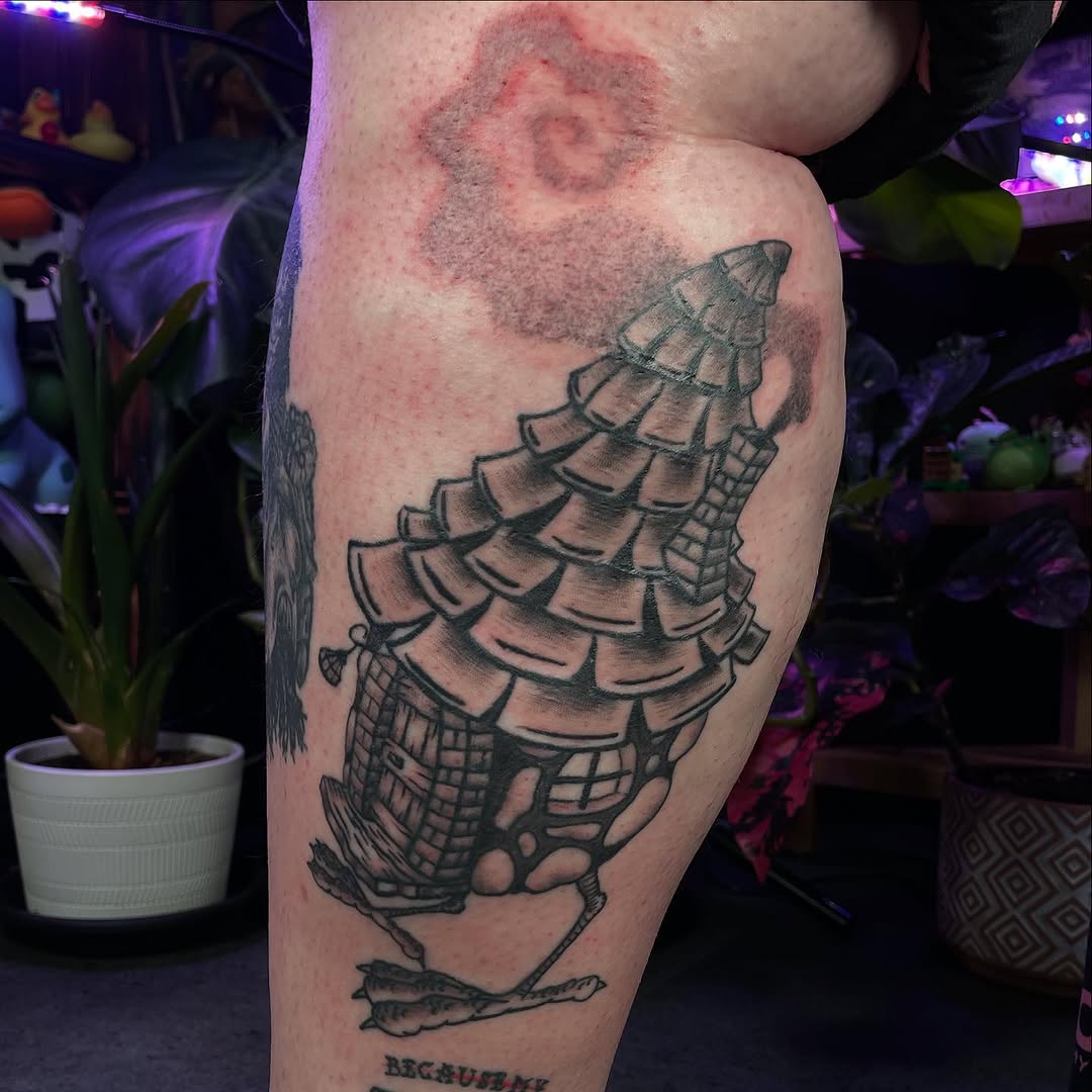 Tattoo by @jennanabread_ink — black_and_grey, illustrative