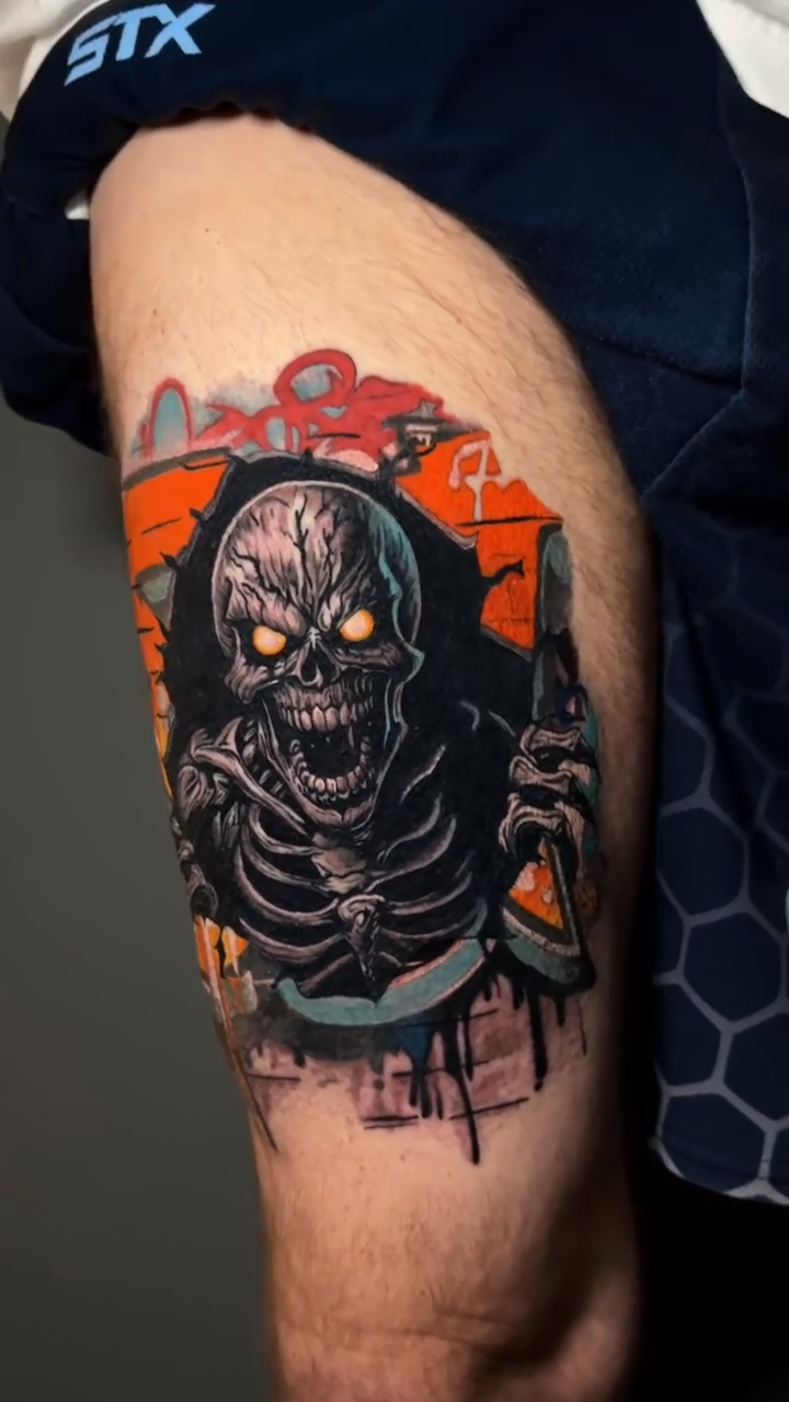 Tattoo by @heydenwrite_ink — dark_realism, trash_polka