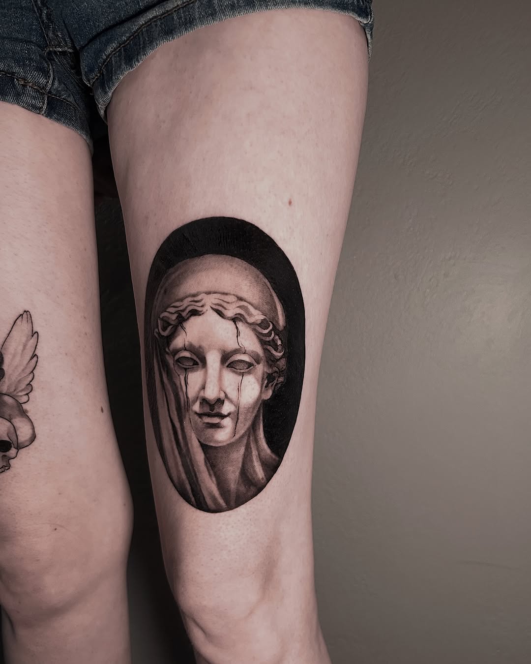 Tattoo by @hawkstattoo_ โ black_and_grey, realism