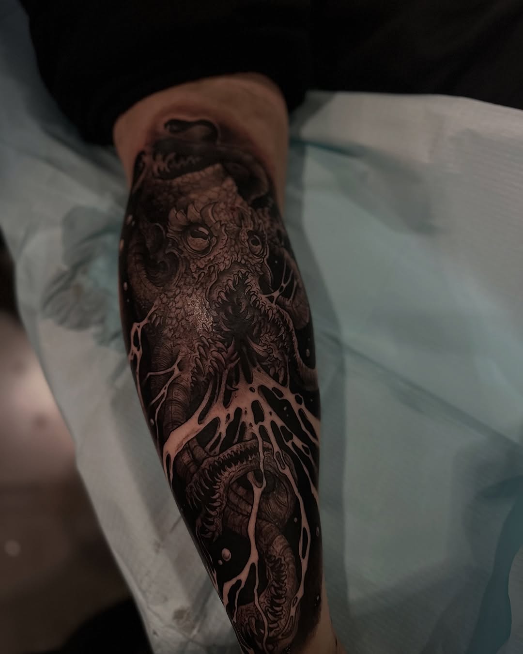 Tattoo by @carnivorousfx — black_and_grey, realism