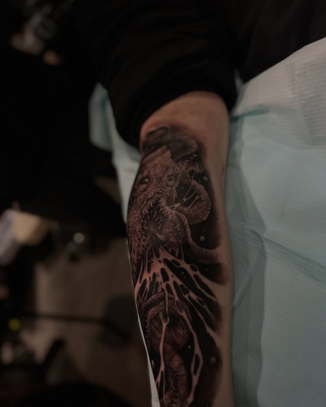 Tattoo by @carnivorousfx — black_and_grey, realism