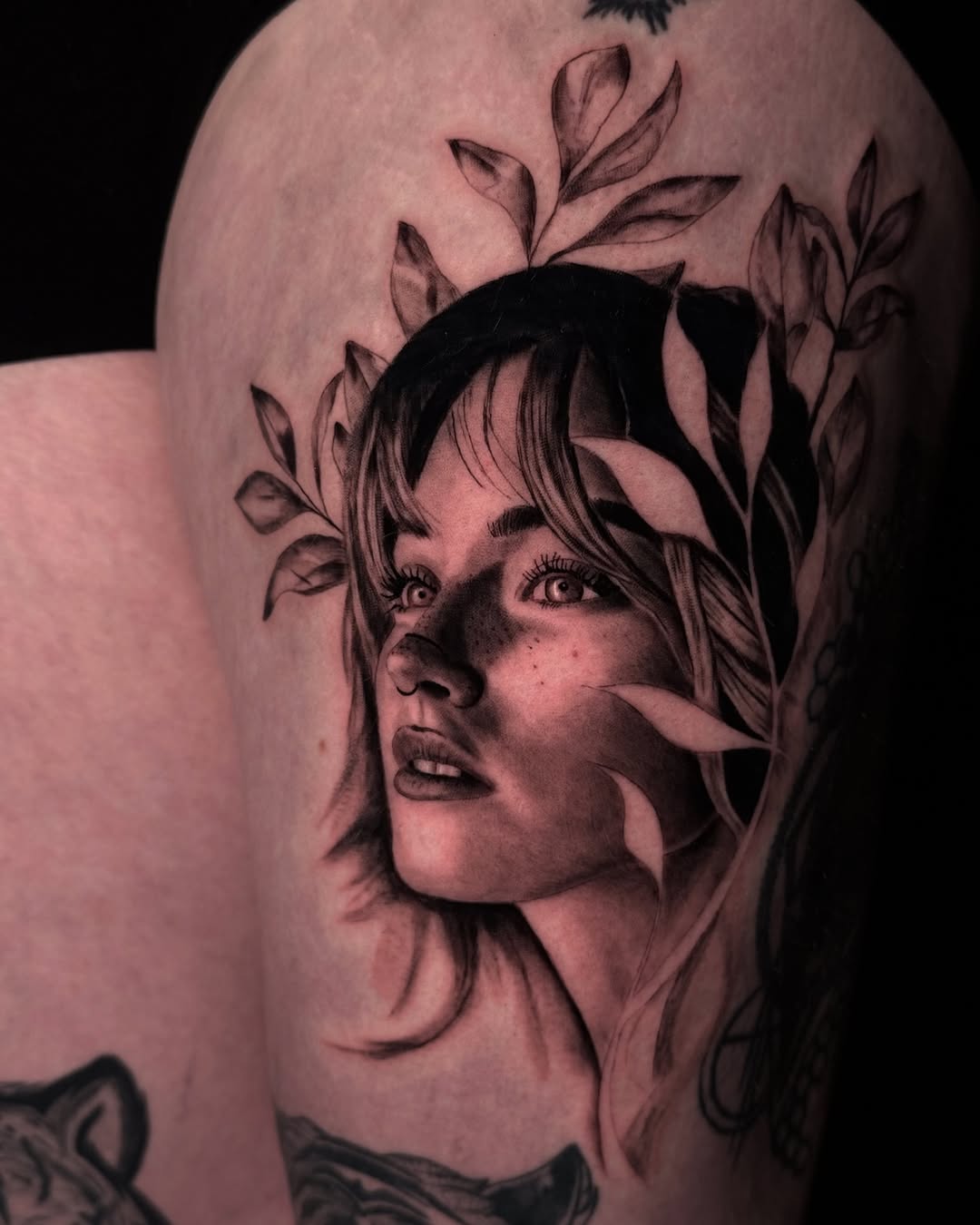 Tattoo by @weaponized_onion โ realism, black_and_grey