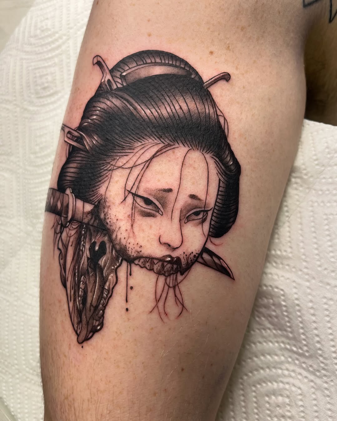 Tattoo by @atomic.era — dark_realism, blackwork