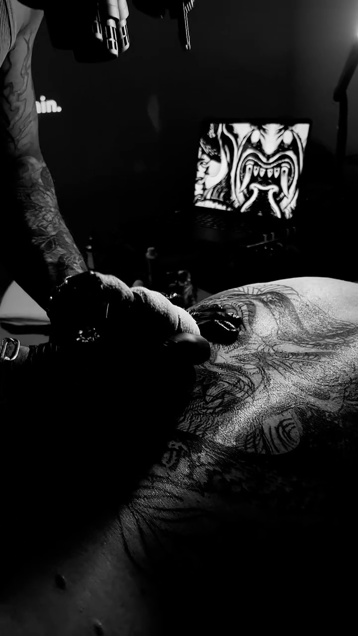 Tattoo by @nemo.tattooist — japanese_irezumi, black_and_grey