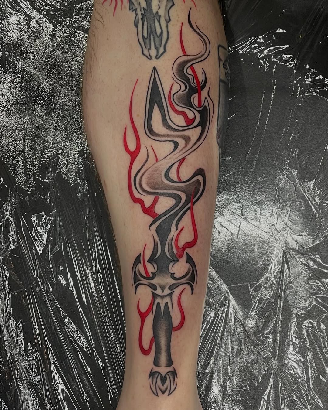 Tattoo by @prettyugly.sem — blackwork, trash_polka