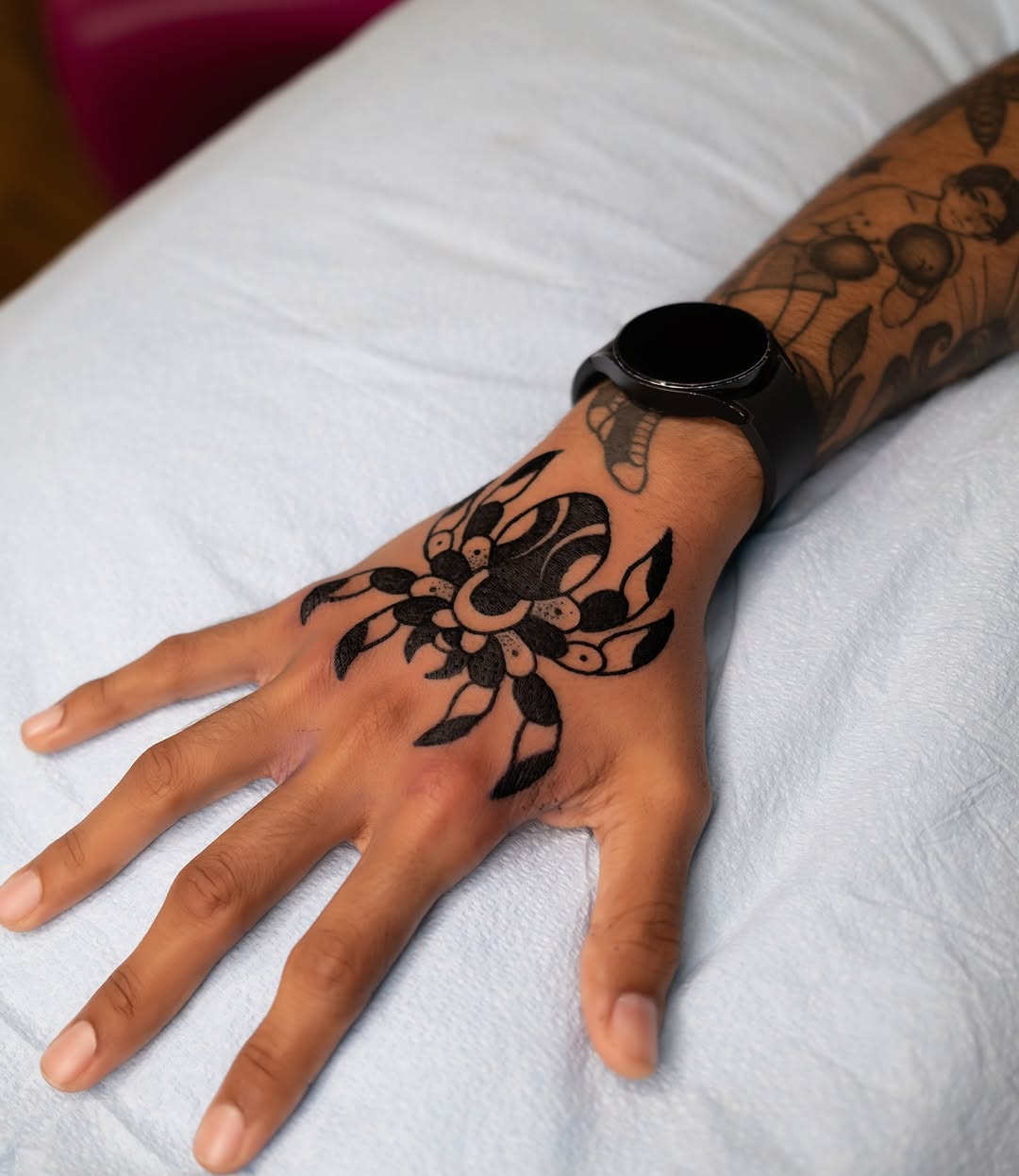 Tattoo by @sadcattattoo — american_traditional, blackwork